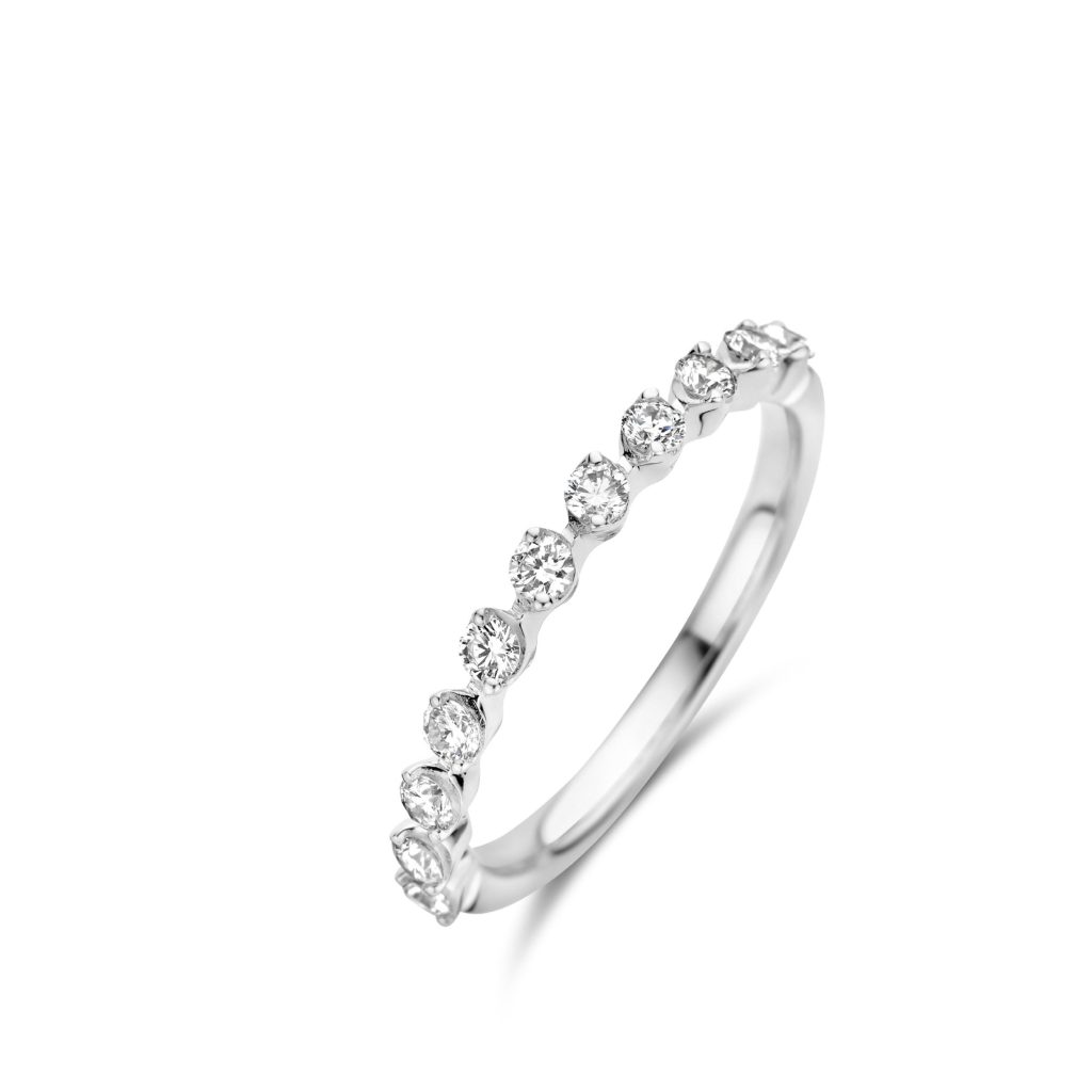bague ischia basics 11 diamants, or blanc, t 54