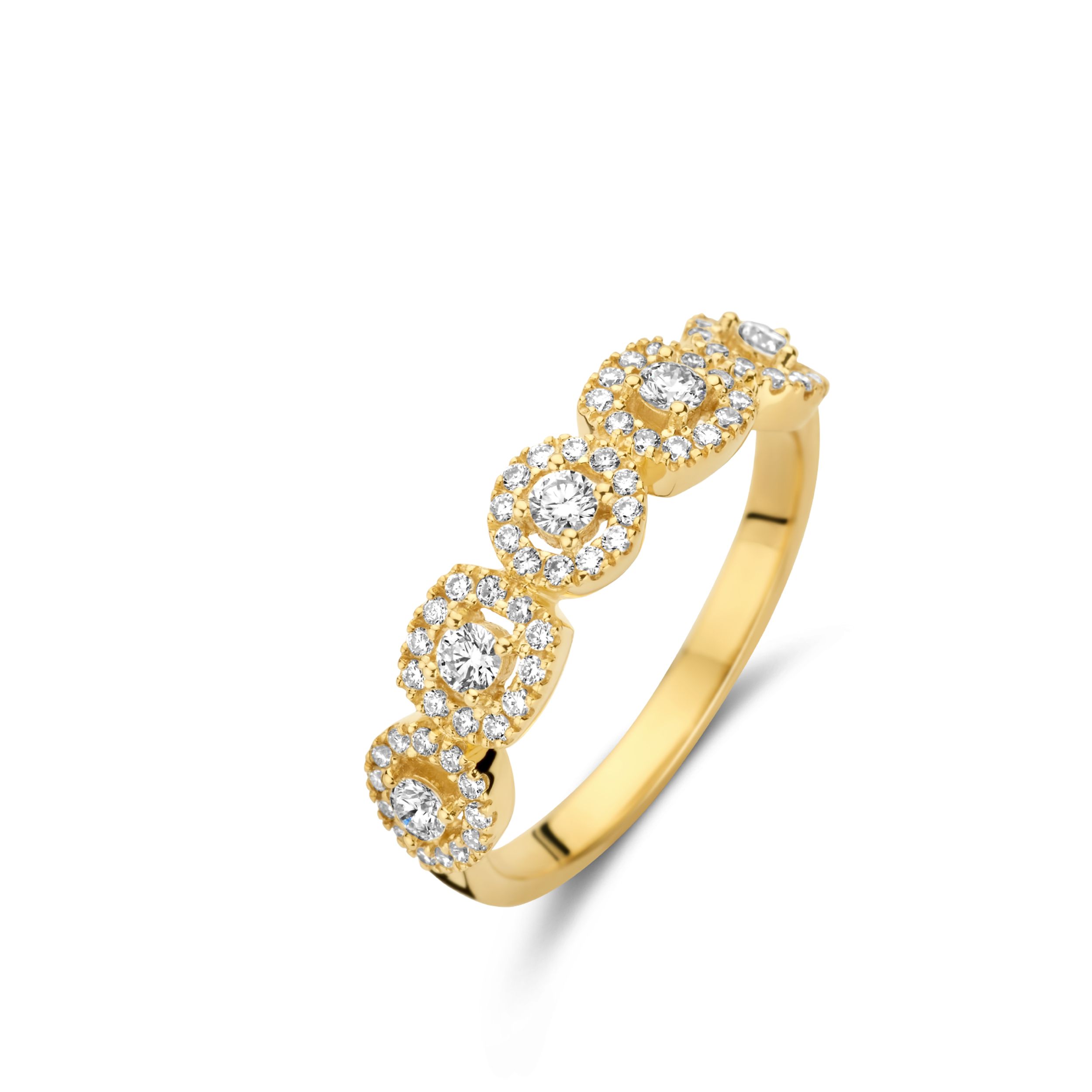 bague salina poires, carrés et ronds, diamants, or jaune, t 54