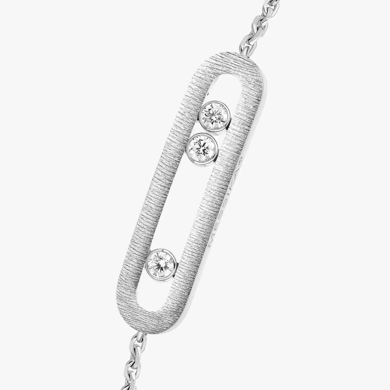 bracelet move classique ciselé, or blanc