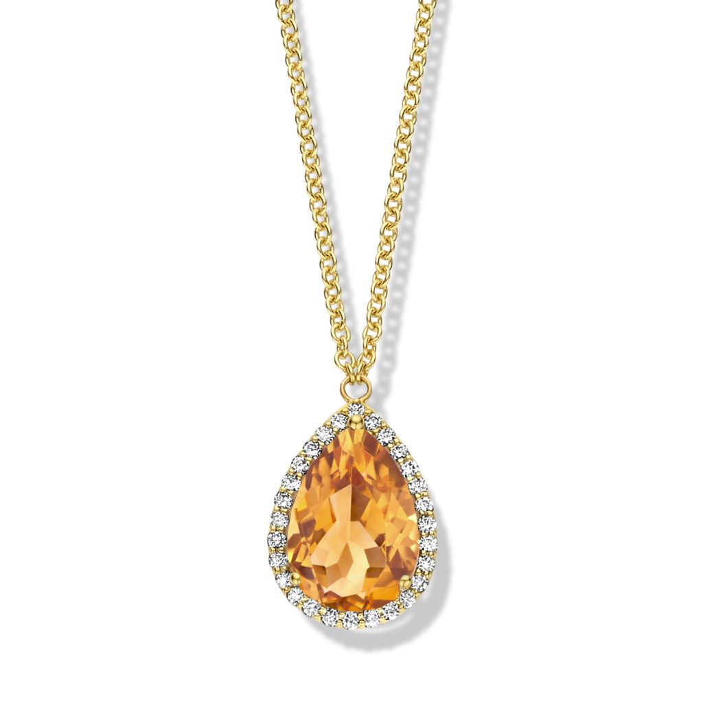 collier etna citrine orange, diamants, or jaune
