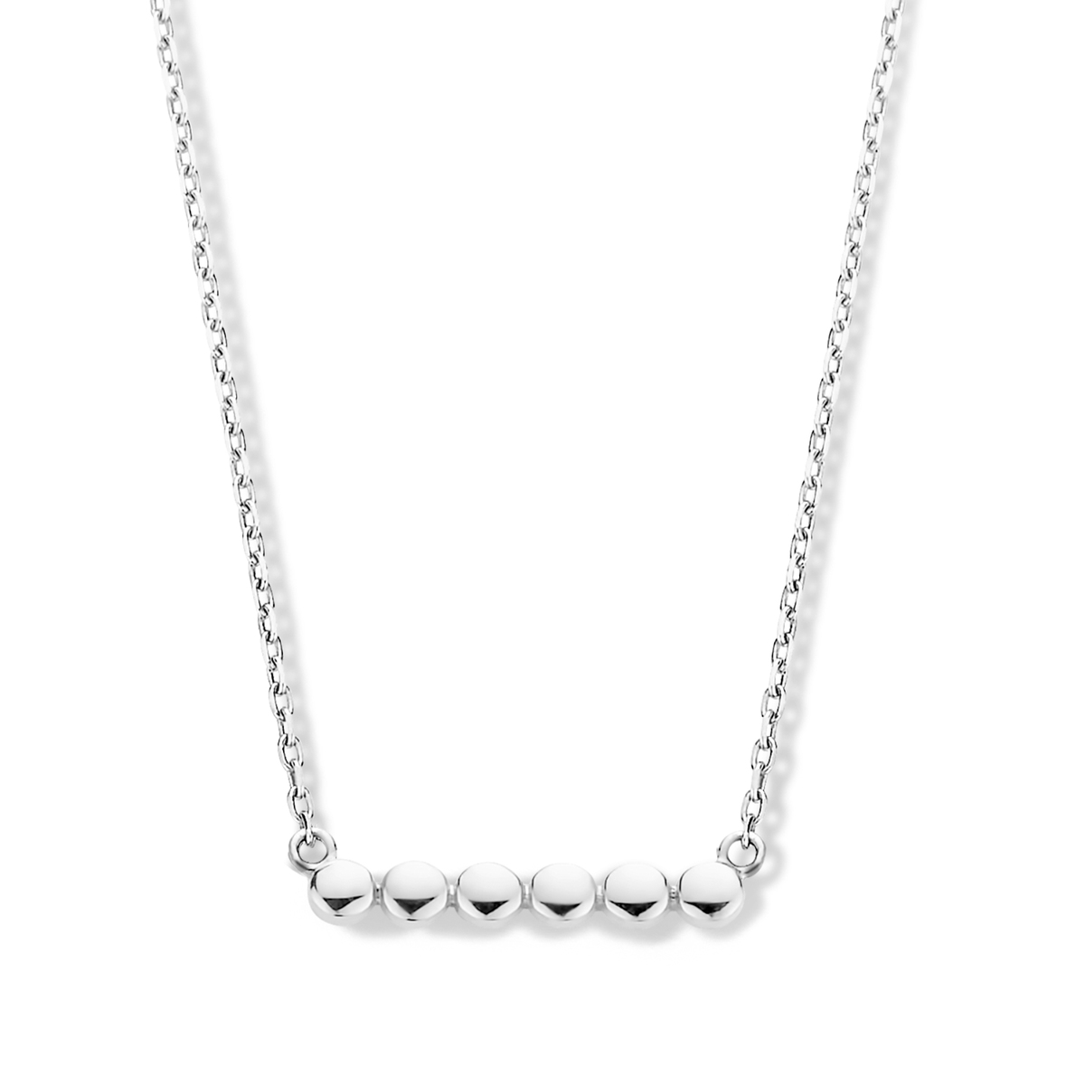collier ischia mini barrette boules, or blanc