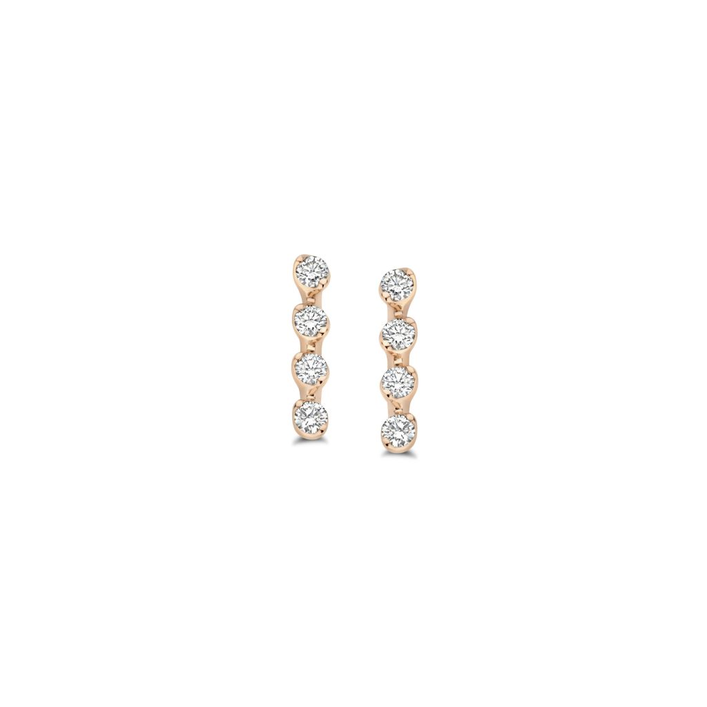 puces d'oreilles ischia basics diamants, or rose