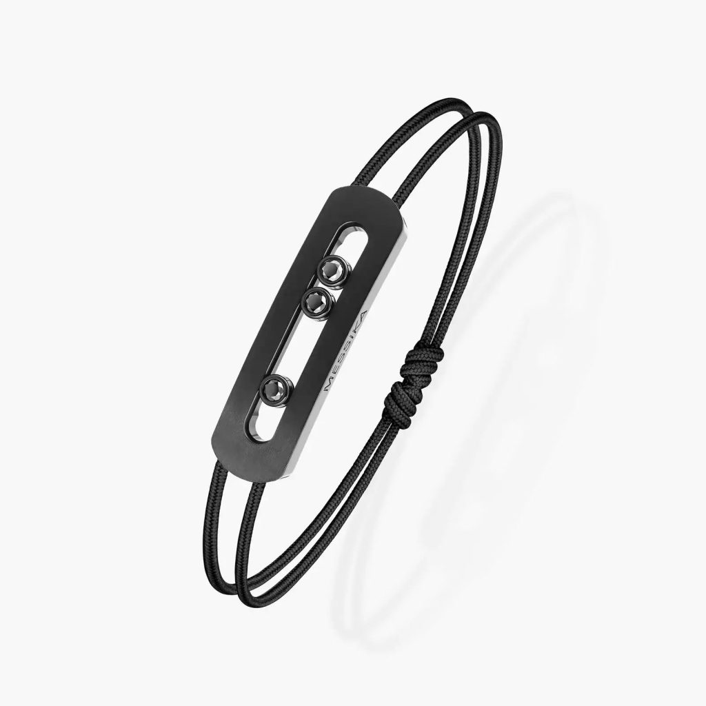 bracelet move cordon noir, titane noir