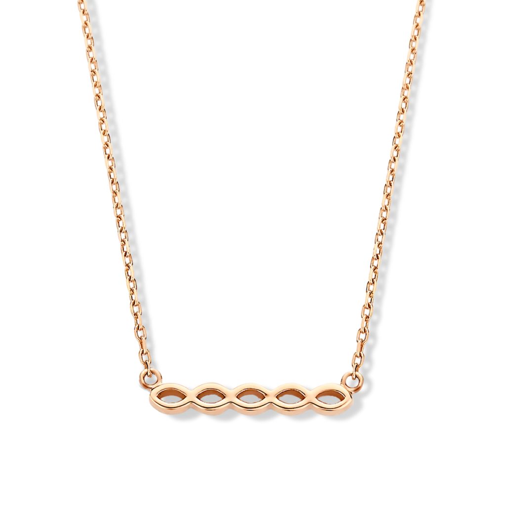 collier ischia mini barrette infini, or rose