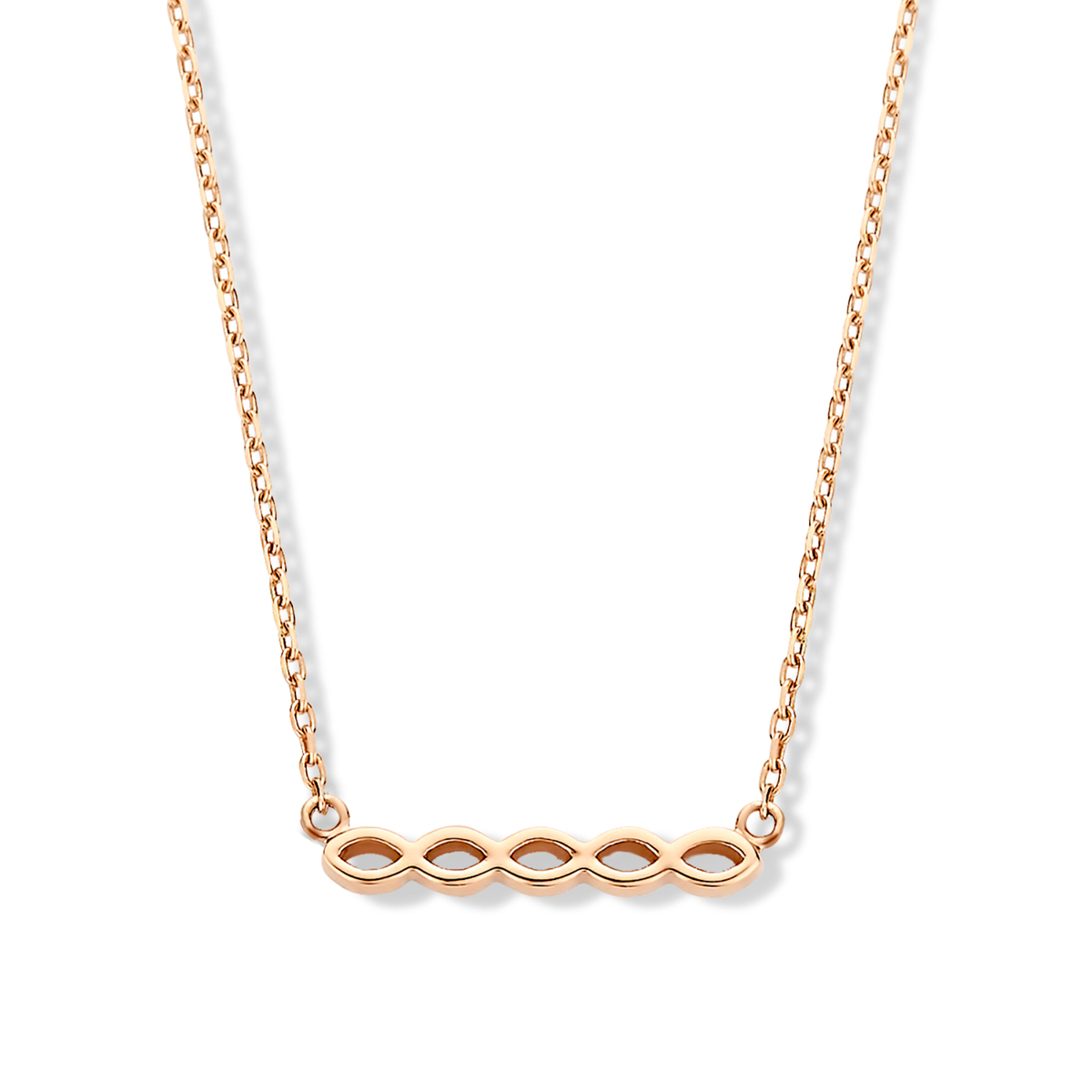 collier ischia mini barrette infini, or rose