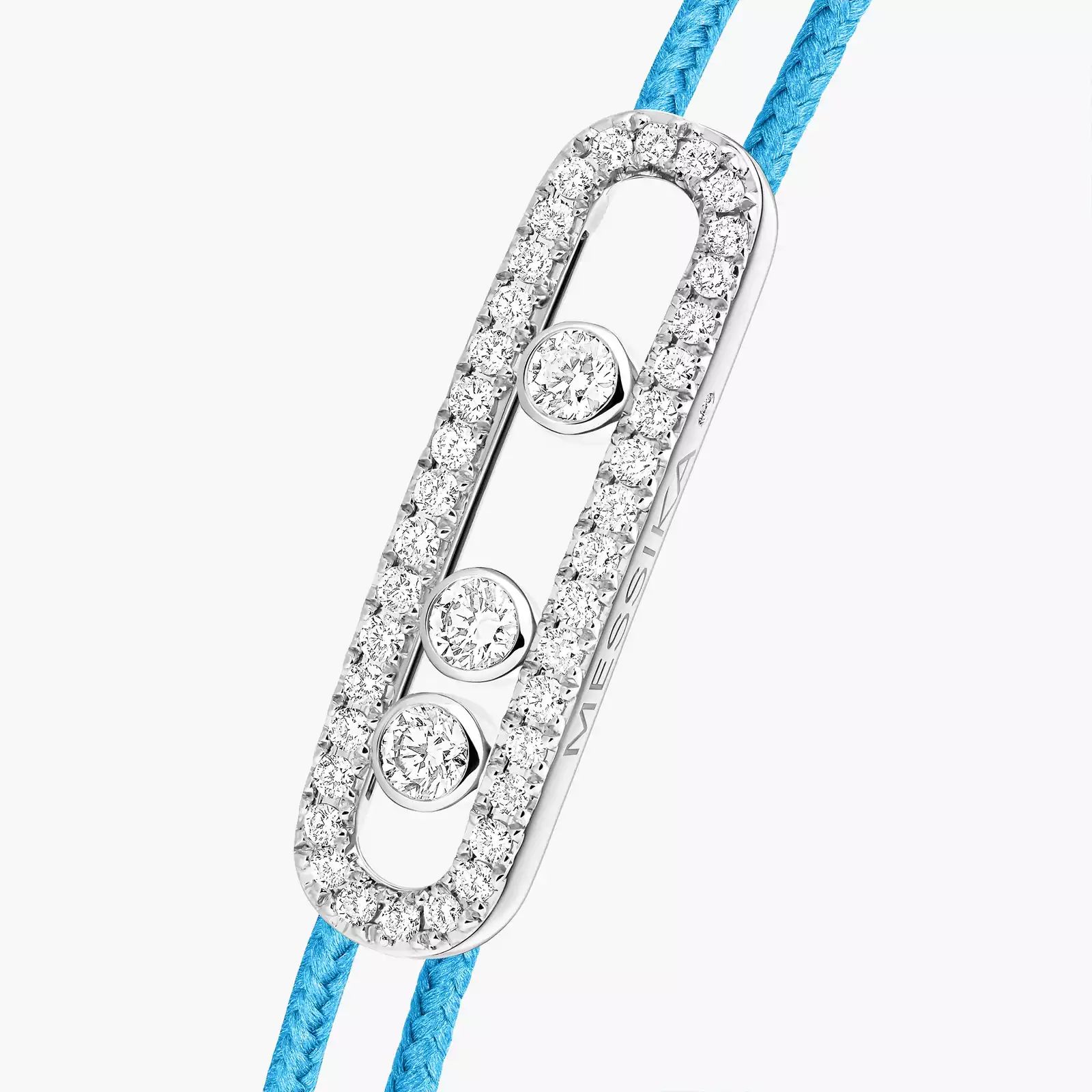 bracelet care(s) pavé cordon bleu, or blanc
