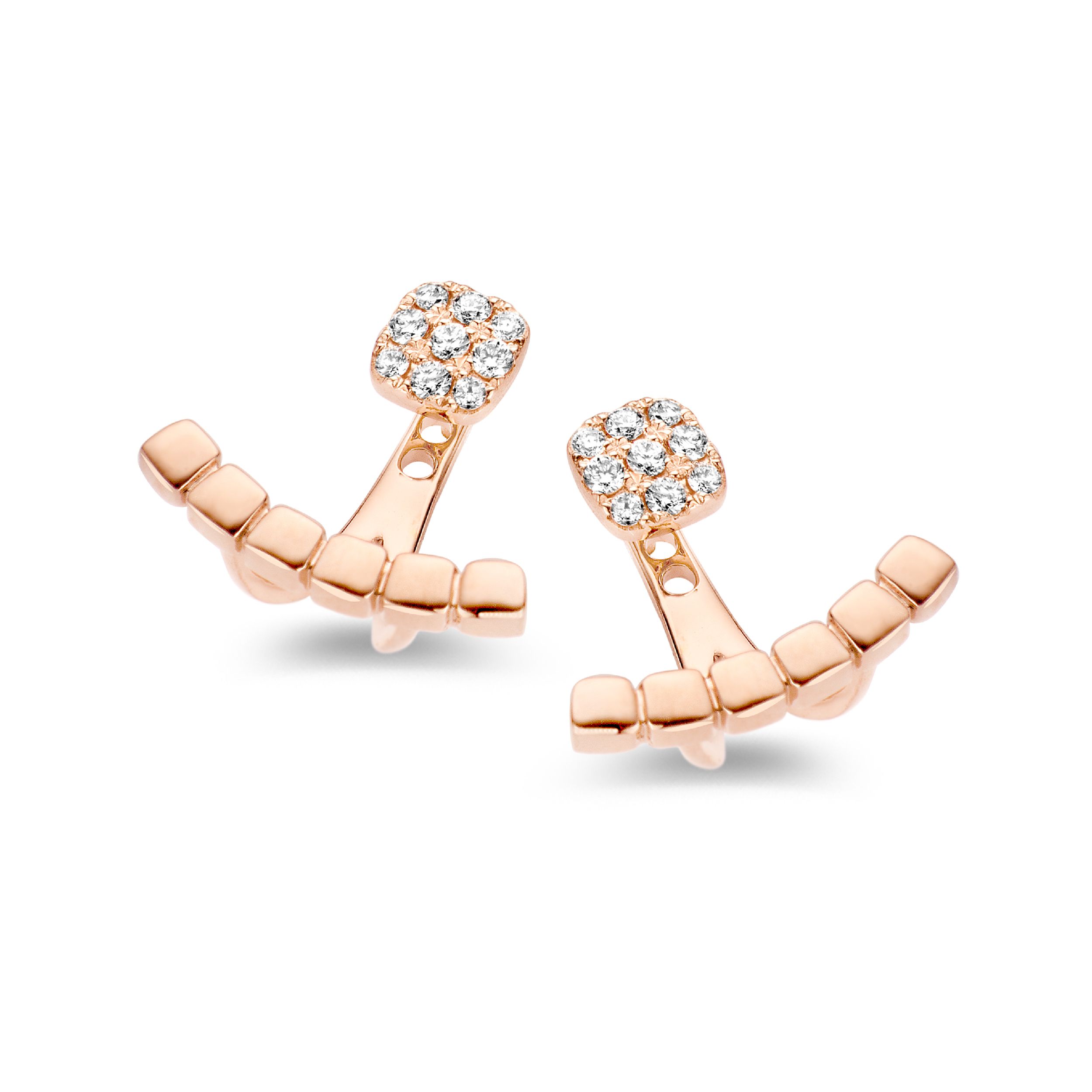 boucles d'oreilles ischia diamants, or rose