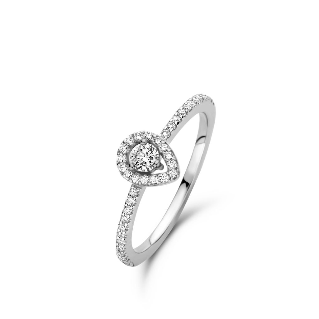 bague salina diamants poire, or blanc, t 52