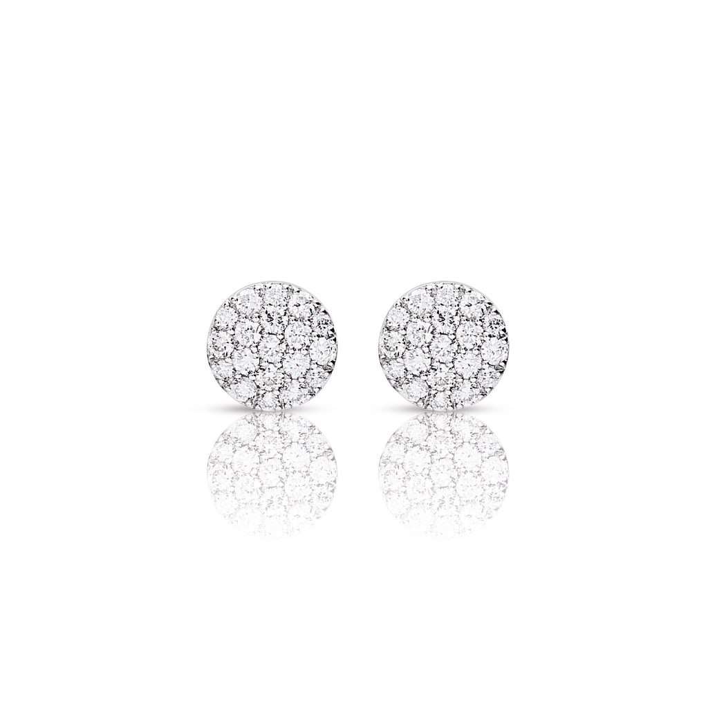 puces d'oreilles eolo diamants, or blanc