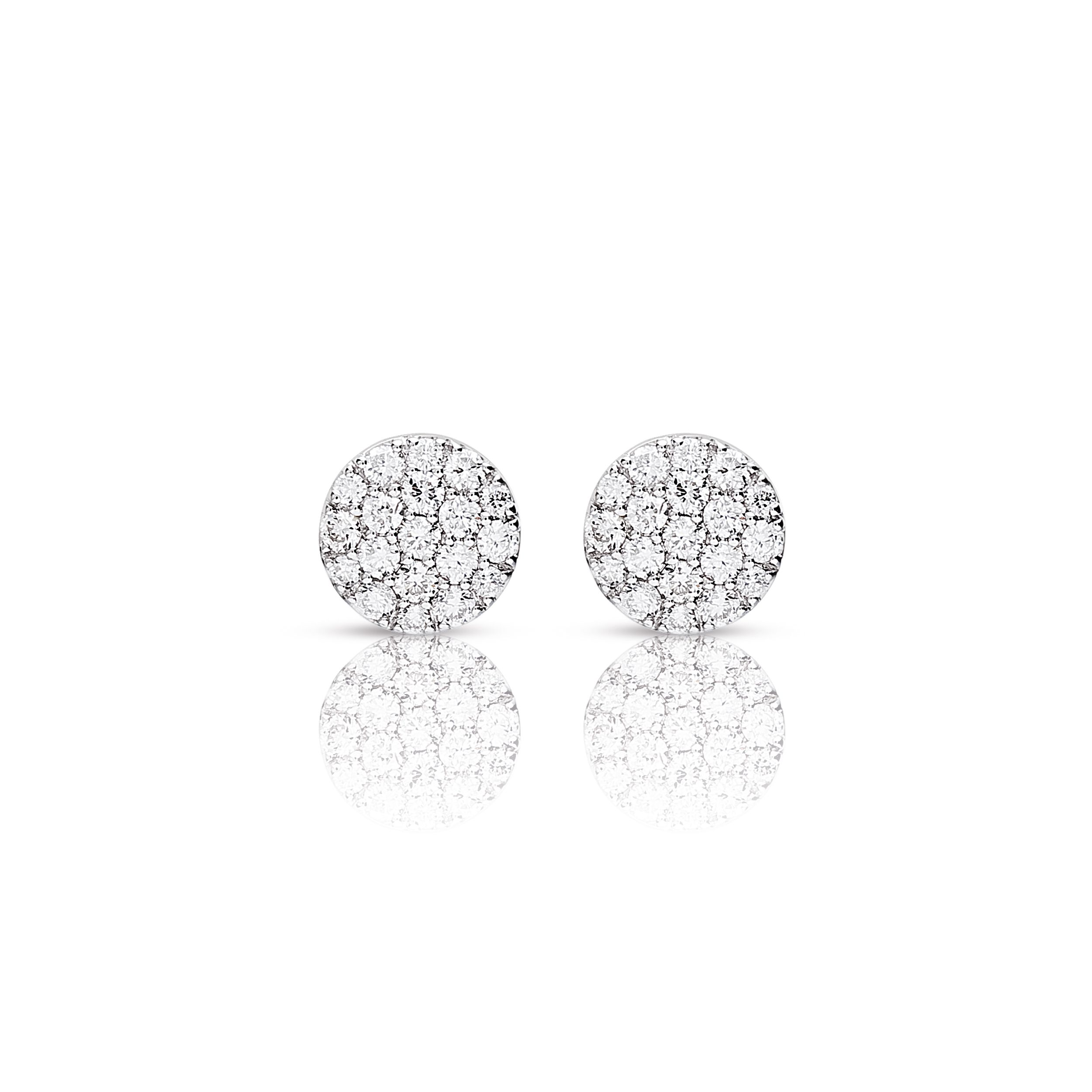 puces d'oreilles eolo diamants, or blanc