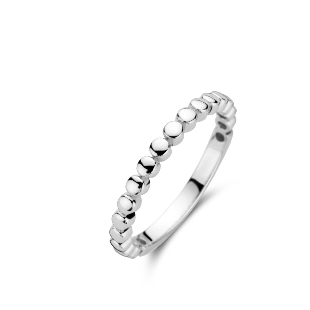 bague ischia basics, motif rond, or blanc