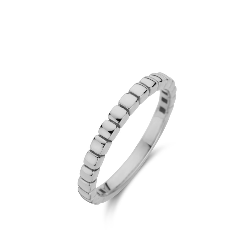 bague ischia basics motif coussin, or blanc, t 55