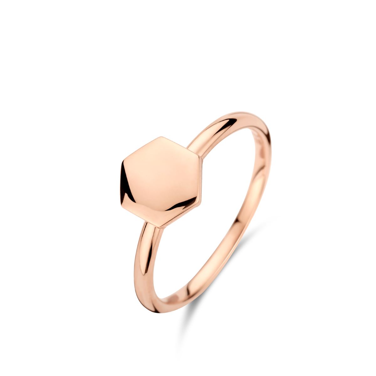 bague eolo hexagonale, or rose, t 54