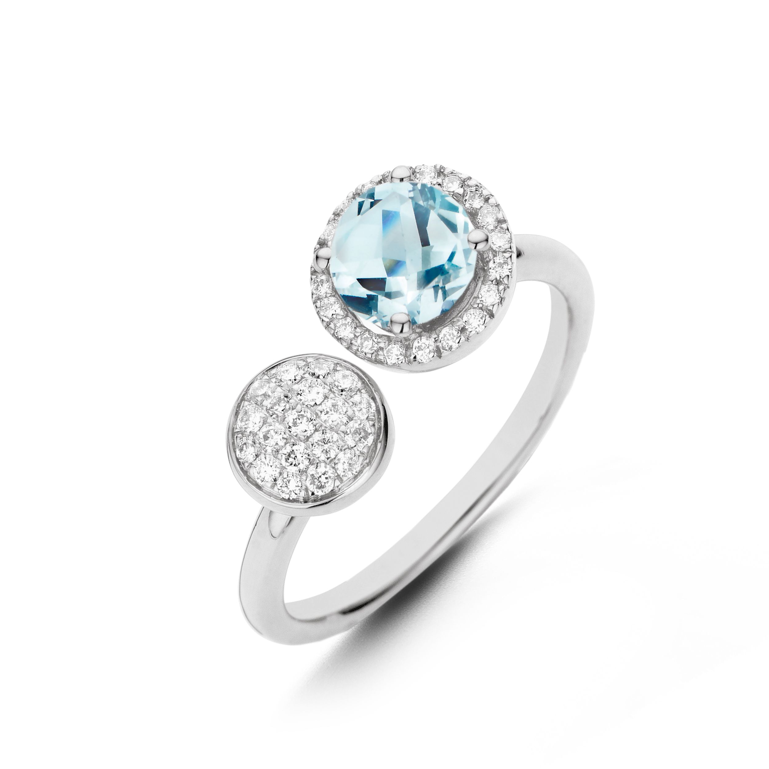 bague etna topaze sky blue, diamants, or blanc, t 53
