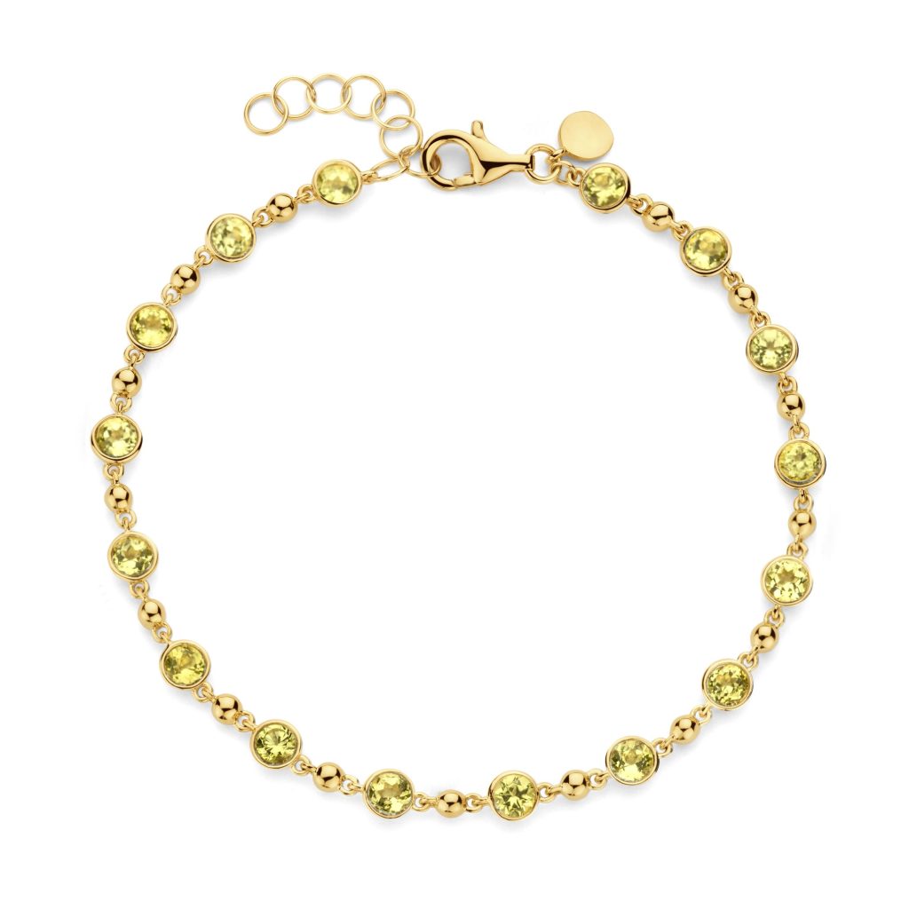 bracelet eolo péridot, or jaune