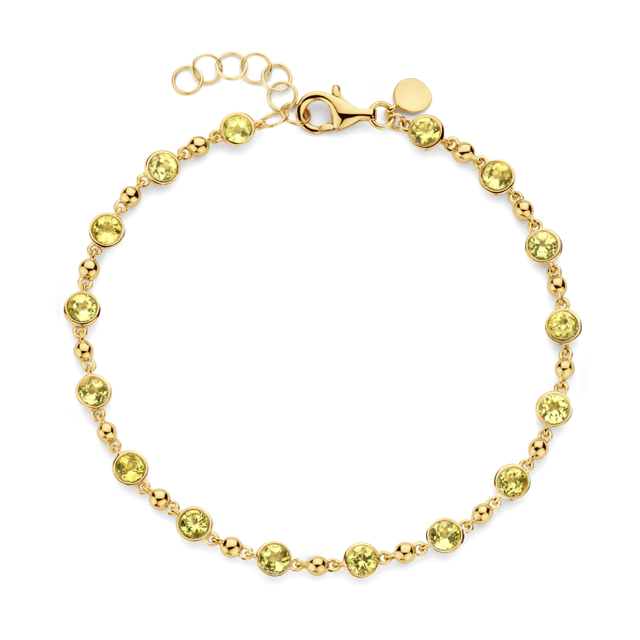 bracelet eolo péridot, or jaune