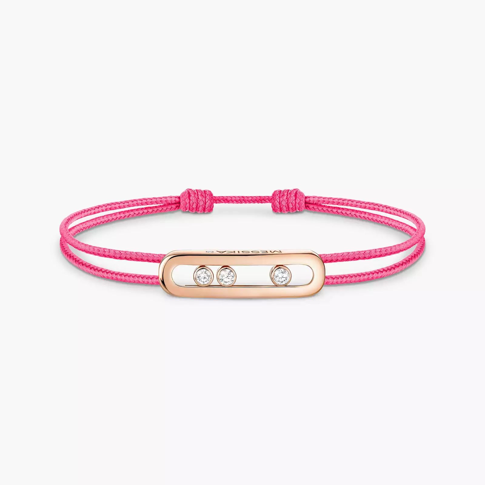 bracelet messika care(s) cordon rose, or rose
