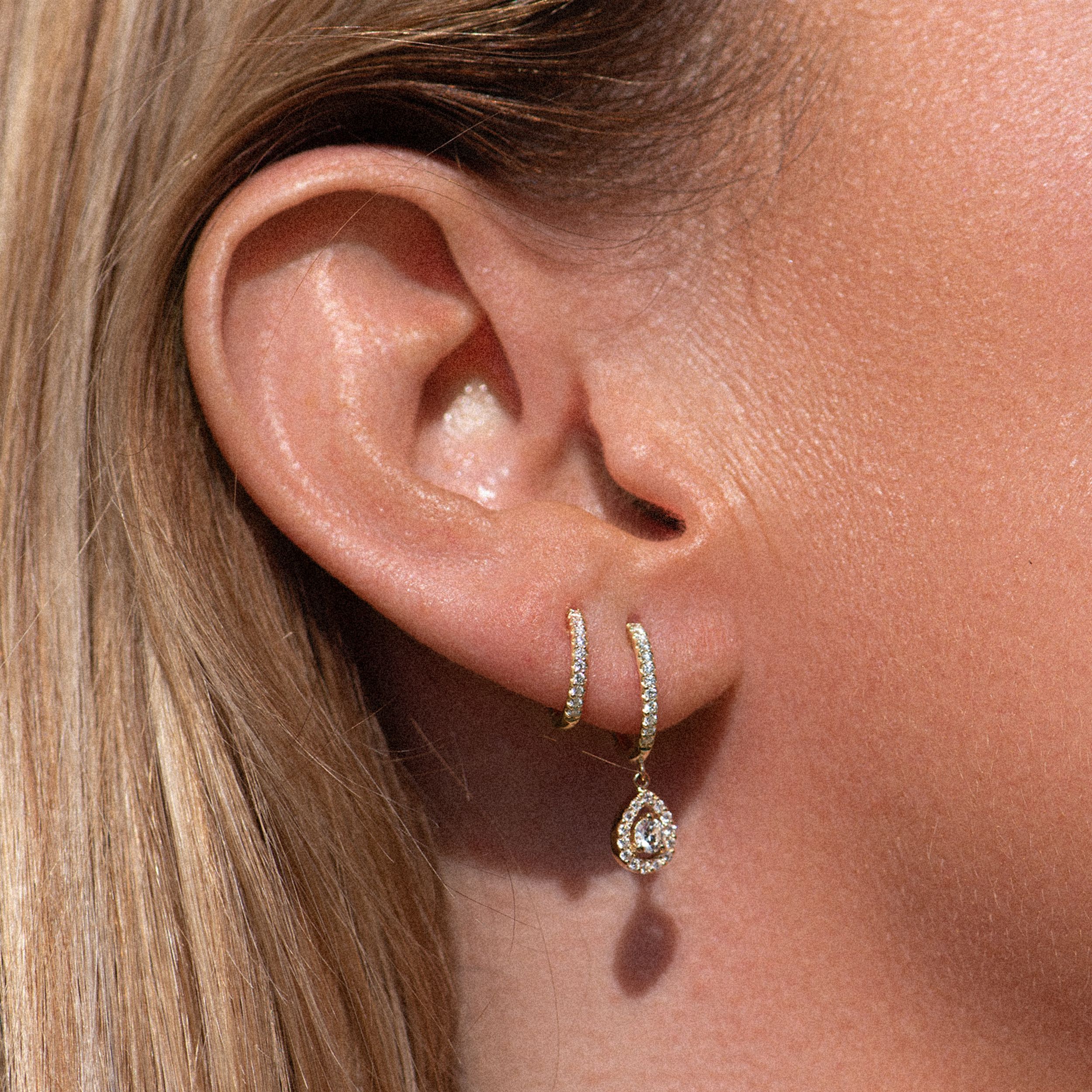 créoles mini ischia basics diamants, or rose 062467a