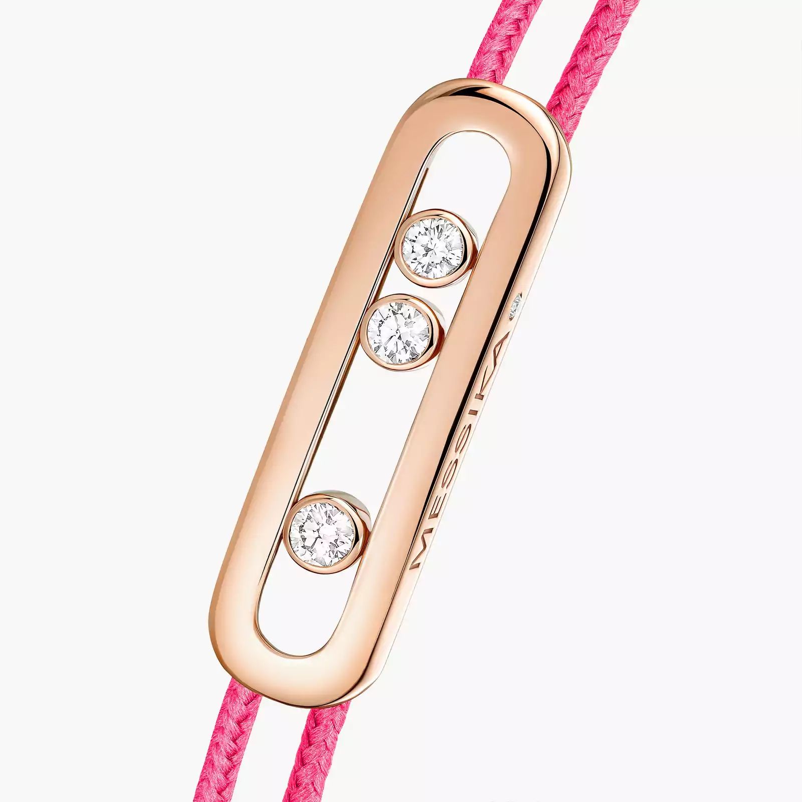 bracelet messika care(s) cordon rose, or rose