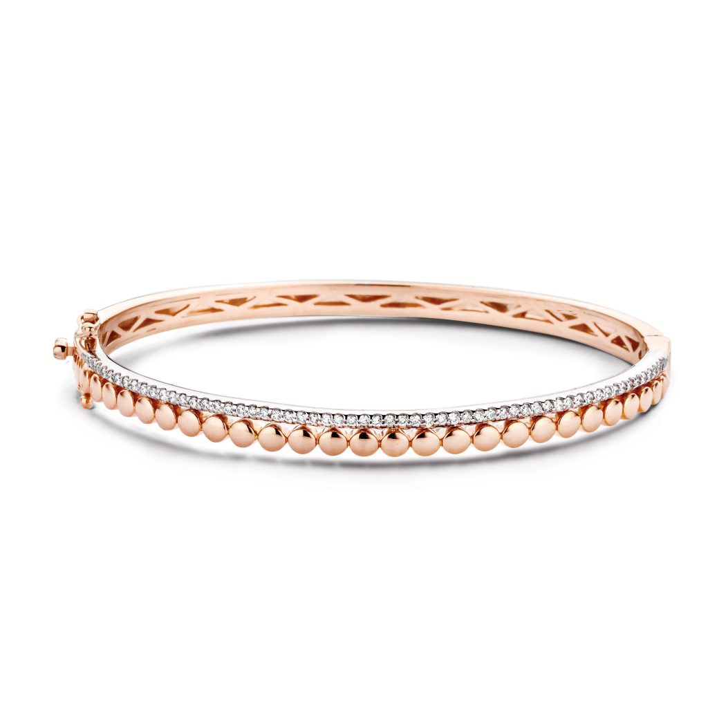 bracelet ischia diamants, or rose et or blanc