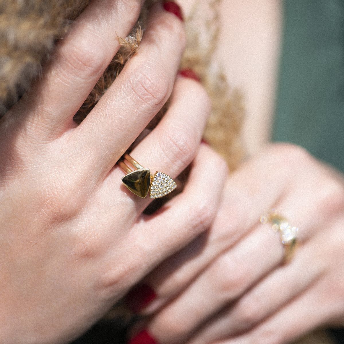 bague eolo, tête troïdia mm, or rose, t 54
