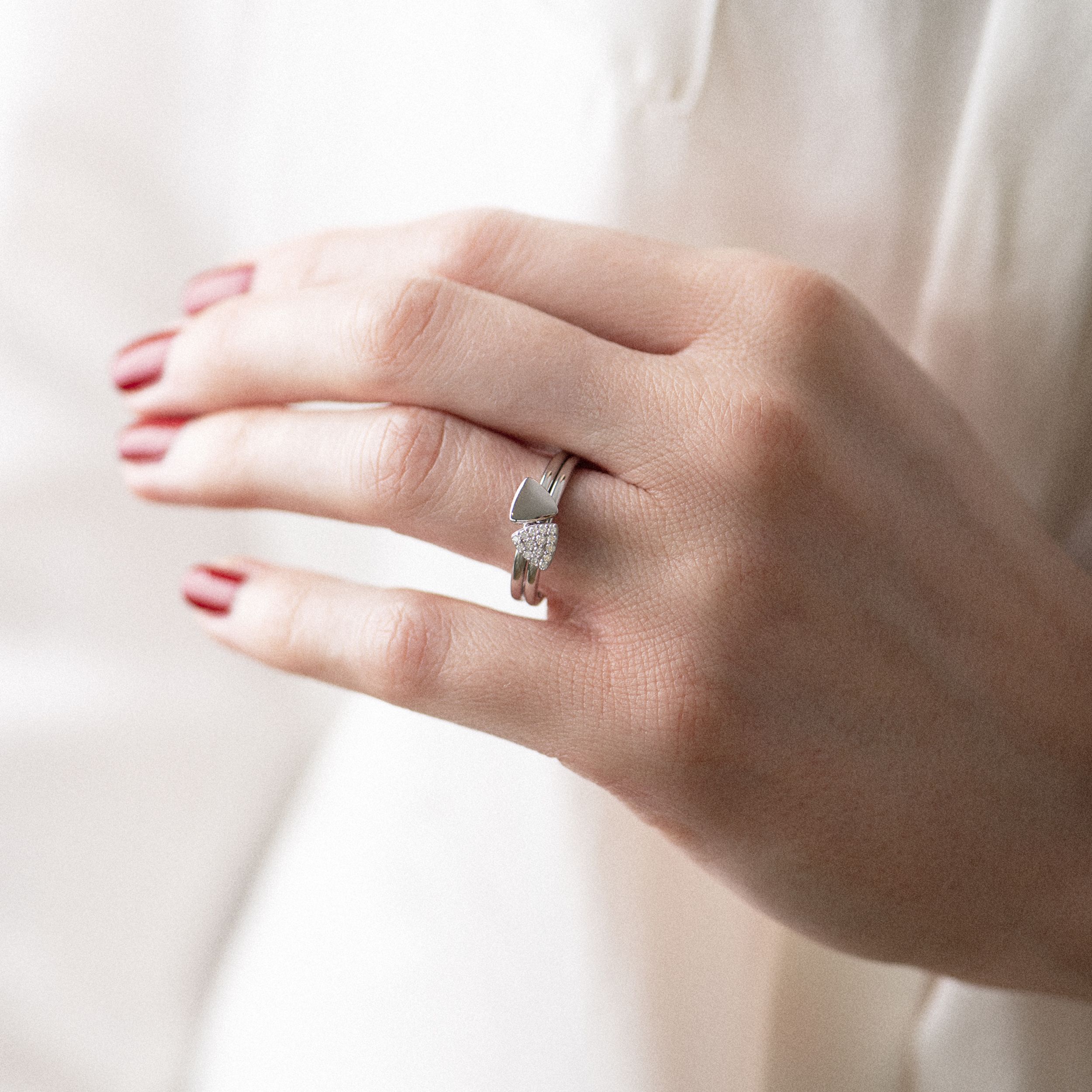 bague eolo, tête troïdia, or blanc, t 54