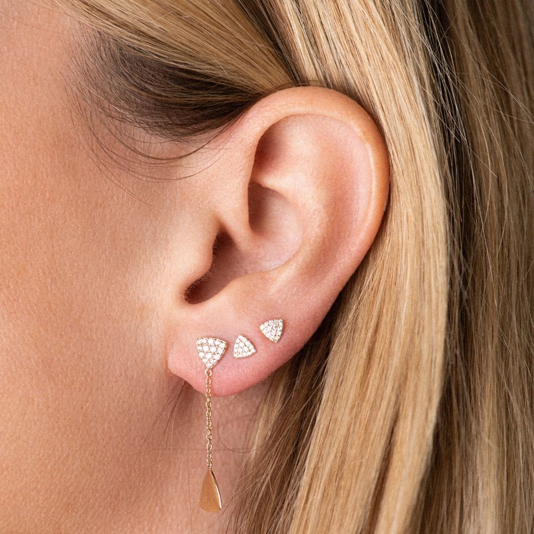 puces d'oreilles eolo diamants, or rose