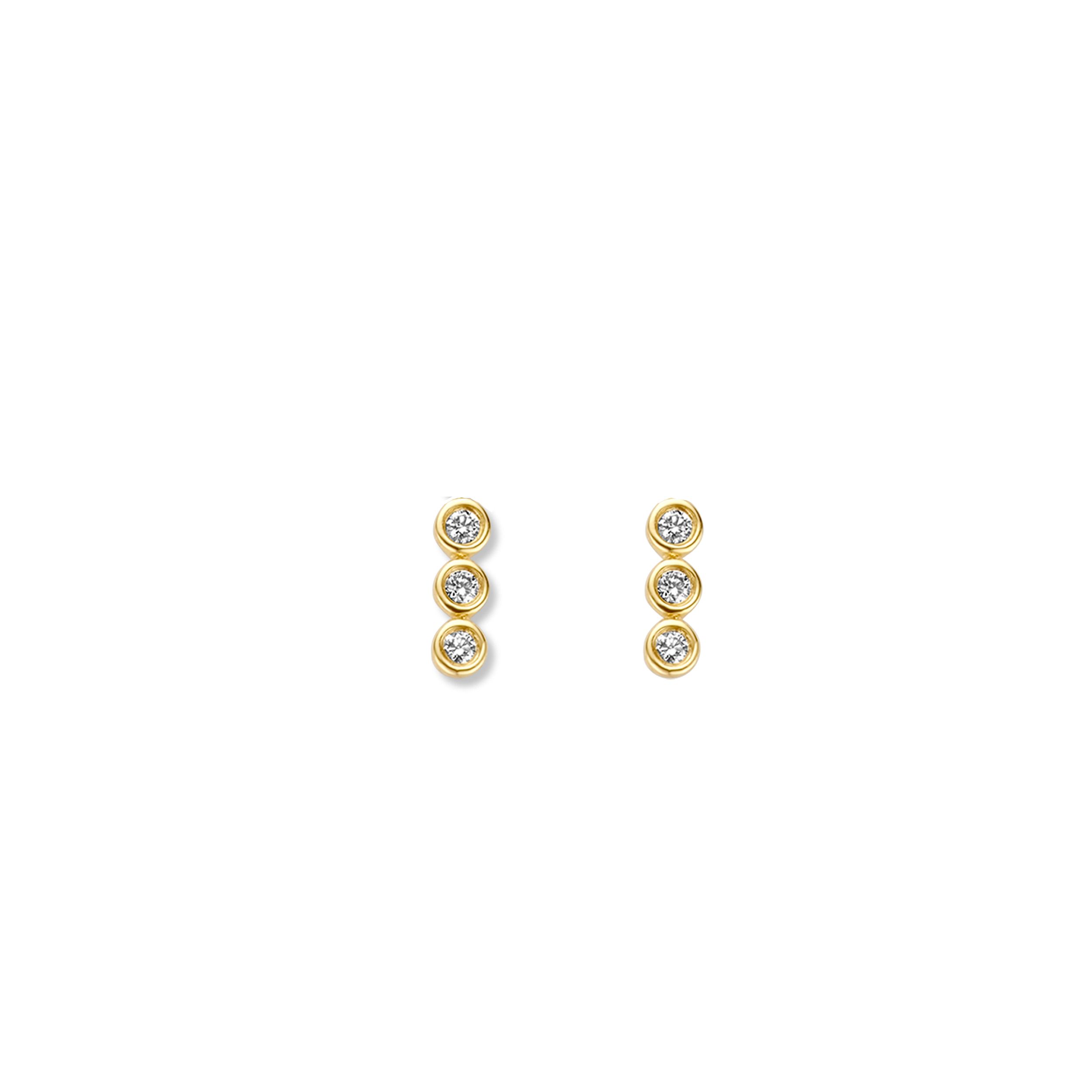 puces d'oreilles ischia diamants, or jaune
