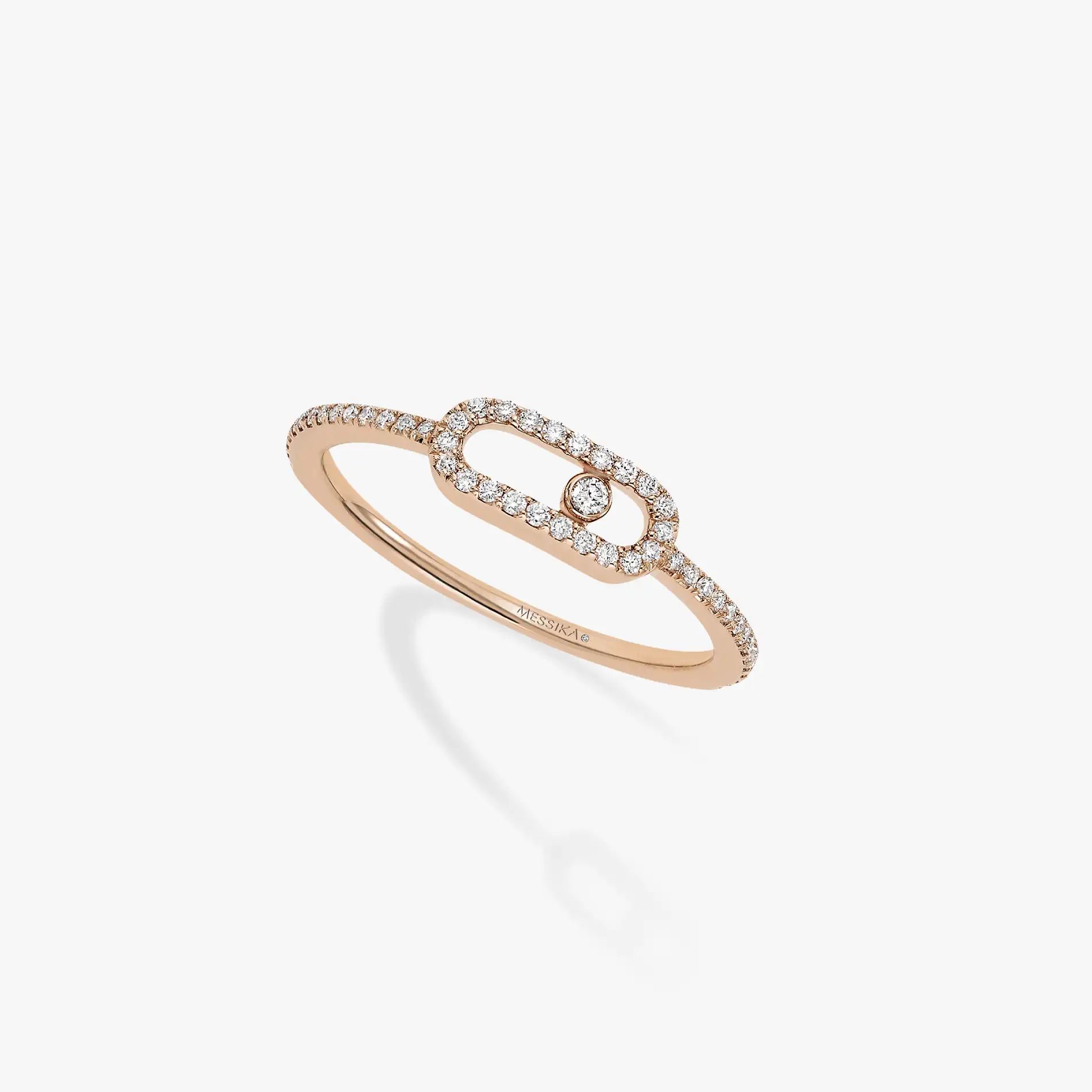 bague move uno pavée, or rose