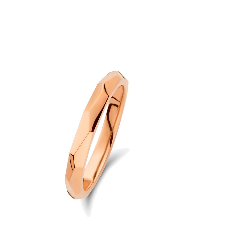 bague ischia basics facettes, or rose, t 54