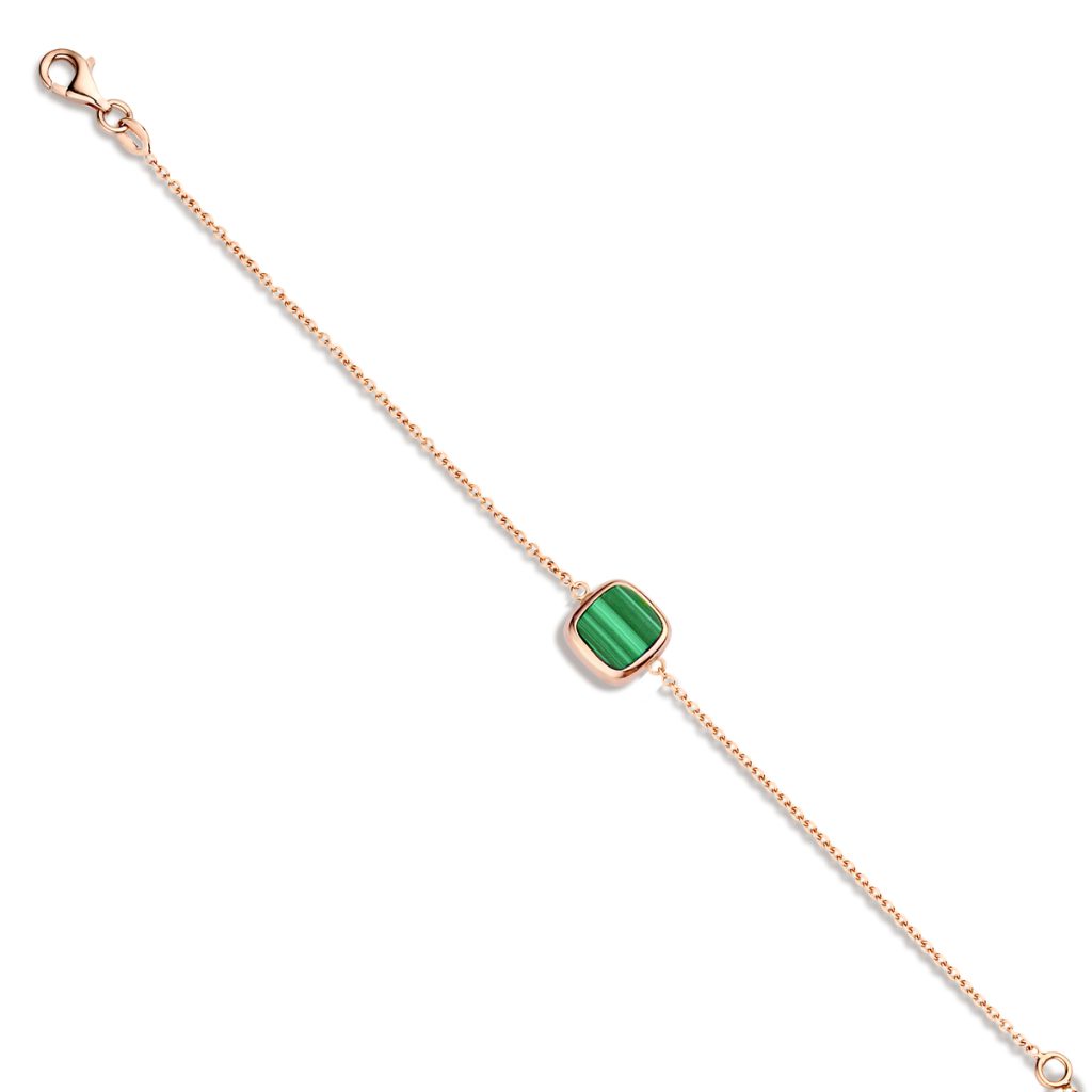bracemet pantelleria malachite, or rose