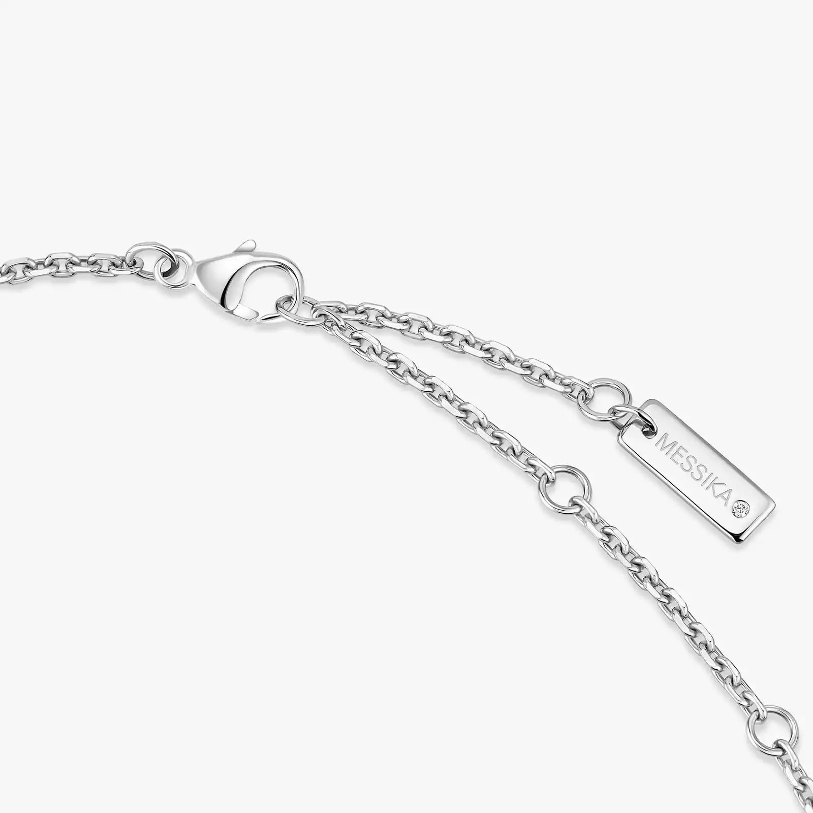 collier move classique ciselé, or blanc