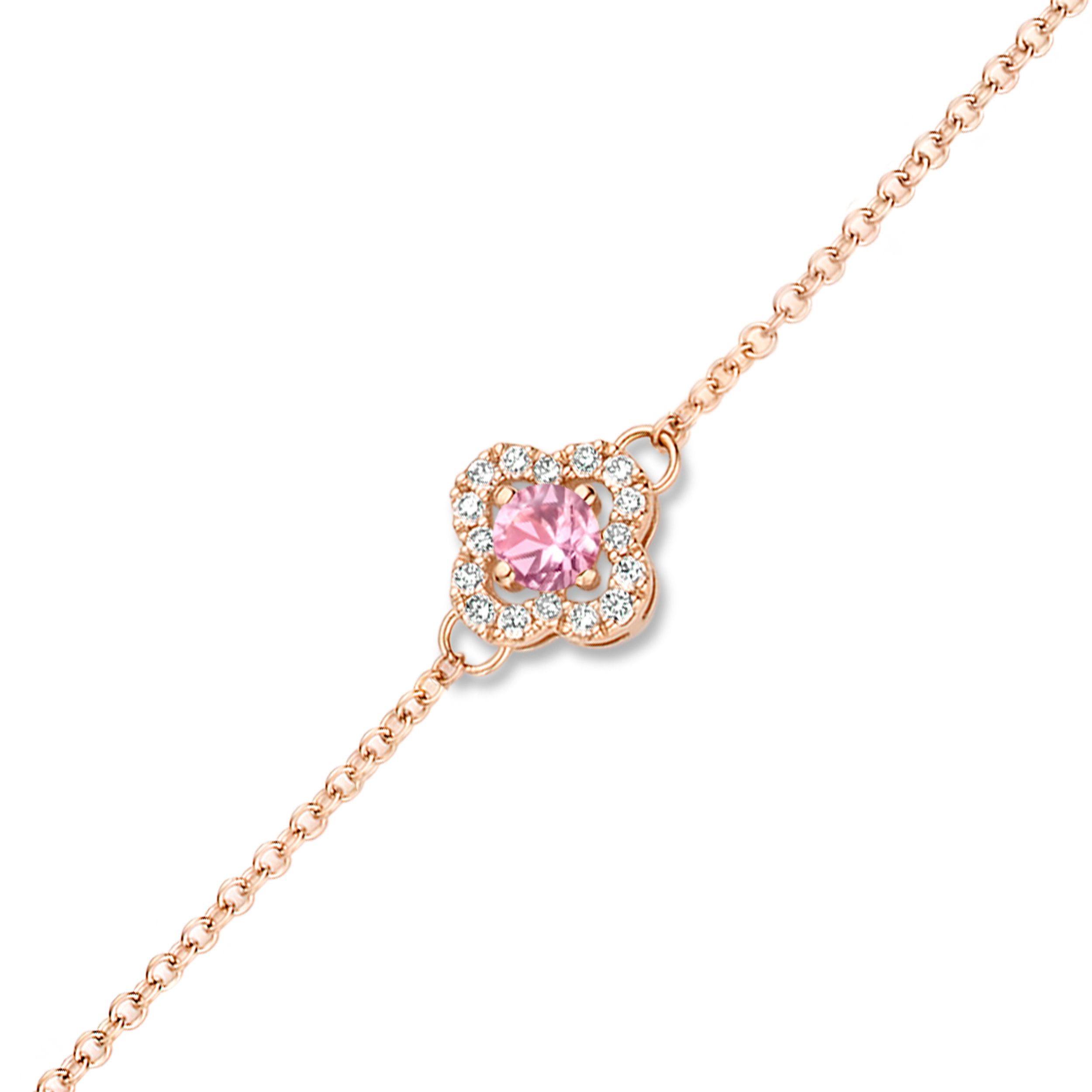 bracelet salina saphir rose et diamants, or rose 062389xa