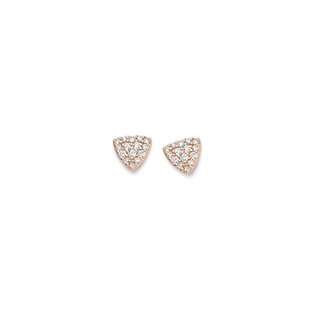 puces d'oreilles eolo diamants, or rose