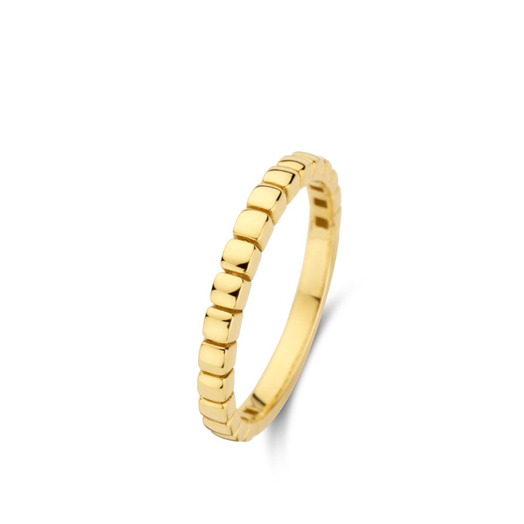 bague ischia basics motif coussin, or jaune, t 54