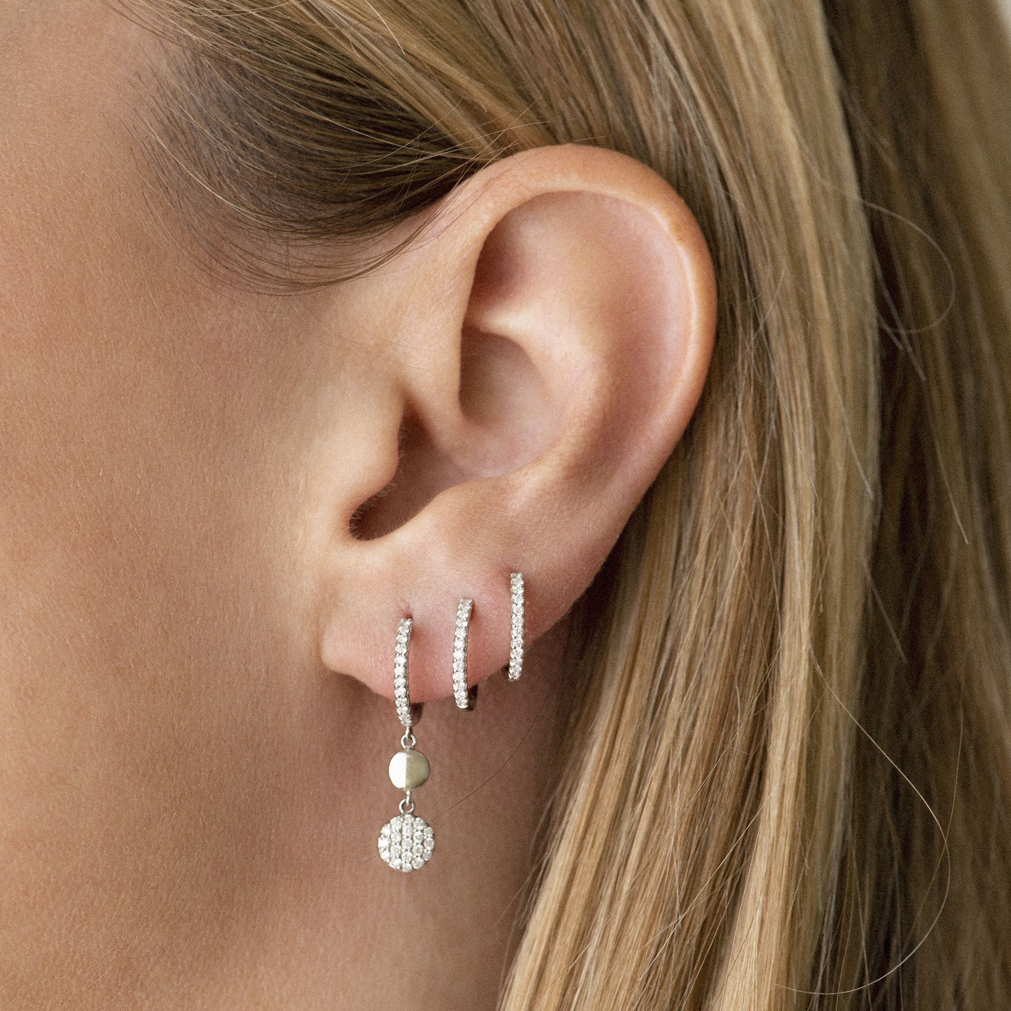 créoles ischia basics diamants, or blanc
