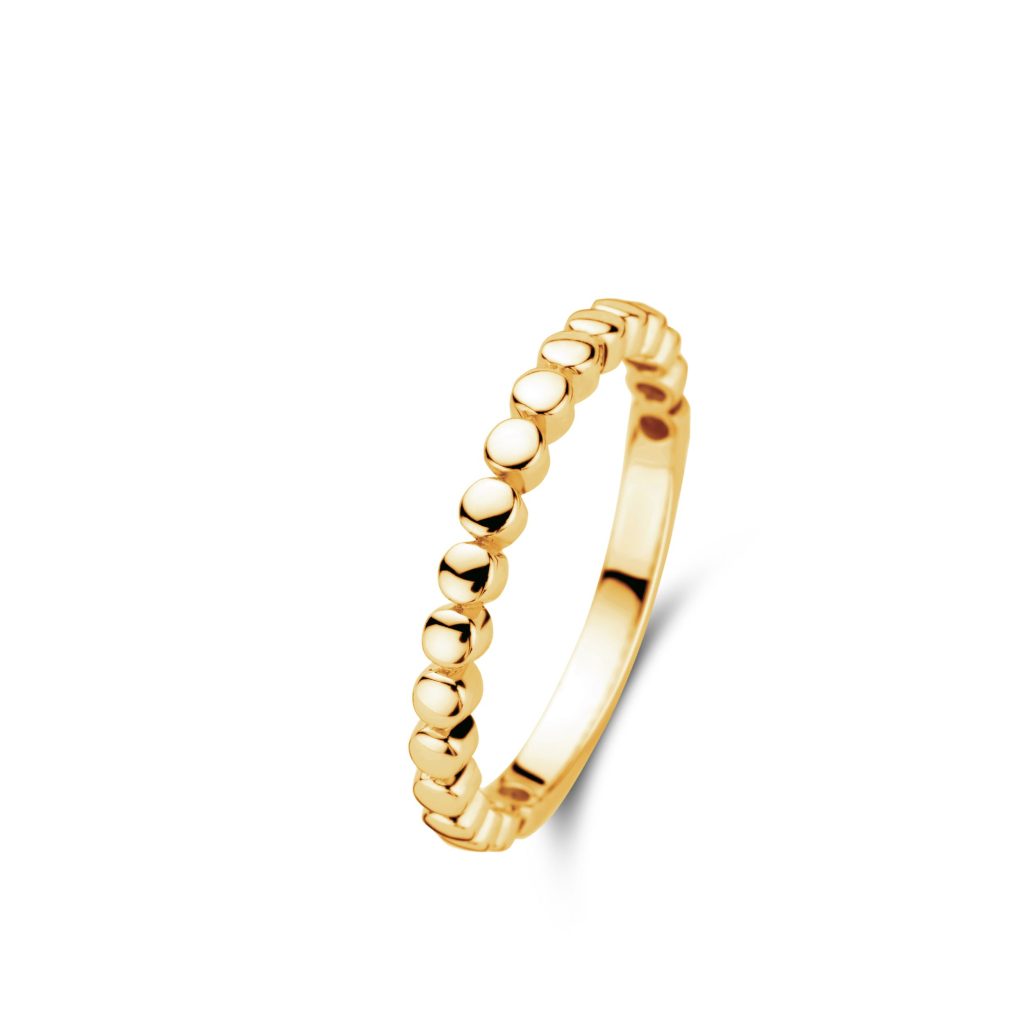 bague ischia basics motif rond, or jaune, t 54