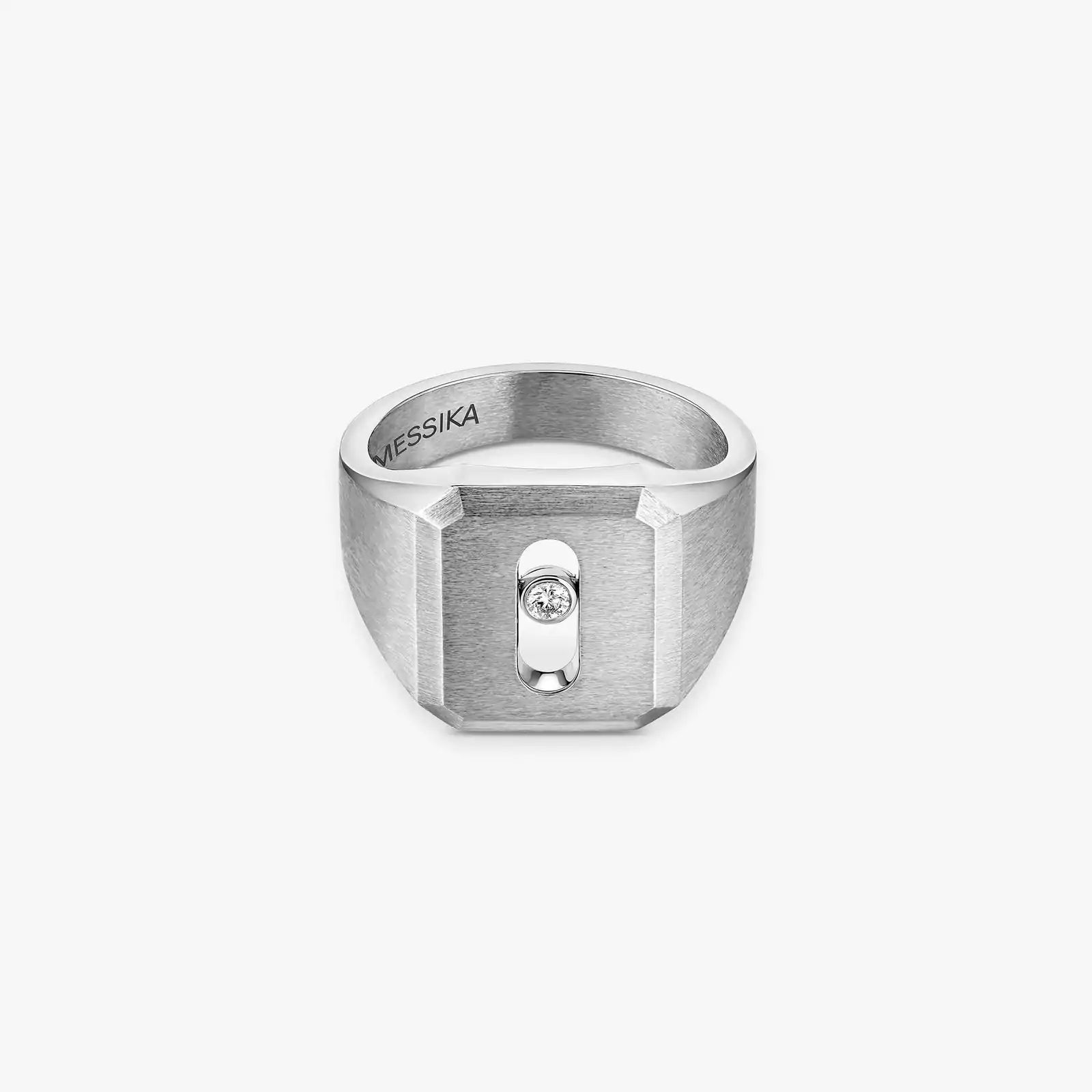 chevalière move, diamant, titanium naturel, t 70