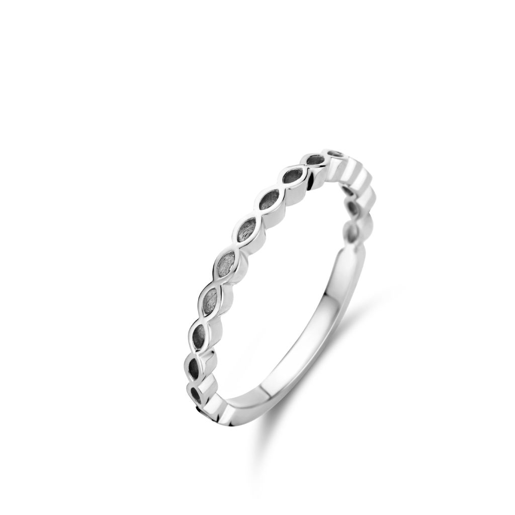 bague ischia basics ajourée, or blanc, t 54
