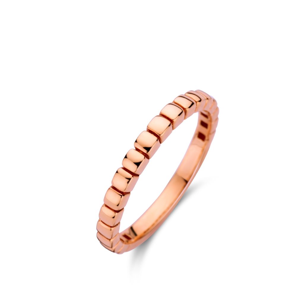 bague ischia basics, motif coussin, or rose, t 53