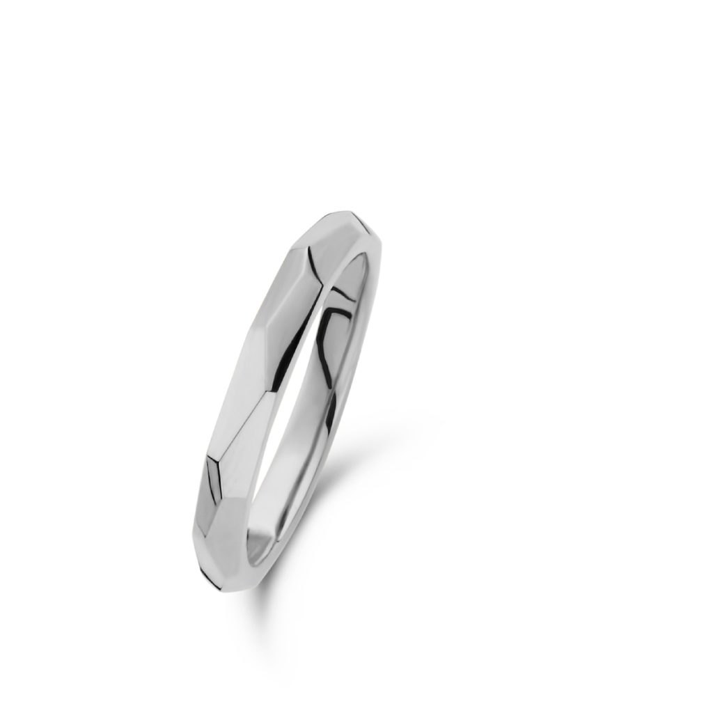 bague ischia basics facettes, or blanc, t 54