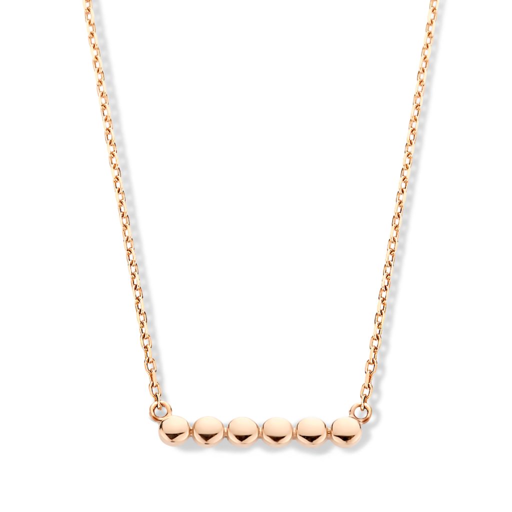 collier ischia mini barrette boules, or rose