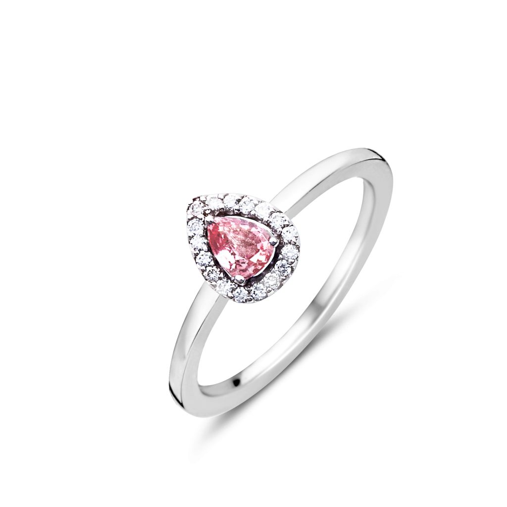 bague salina saphir rose, diamants, or blanc, t 53