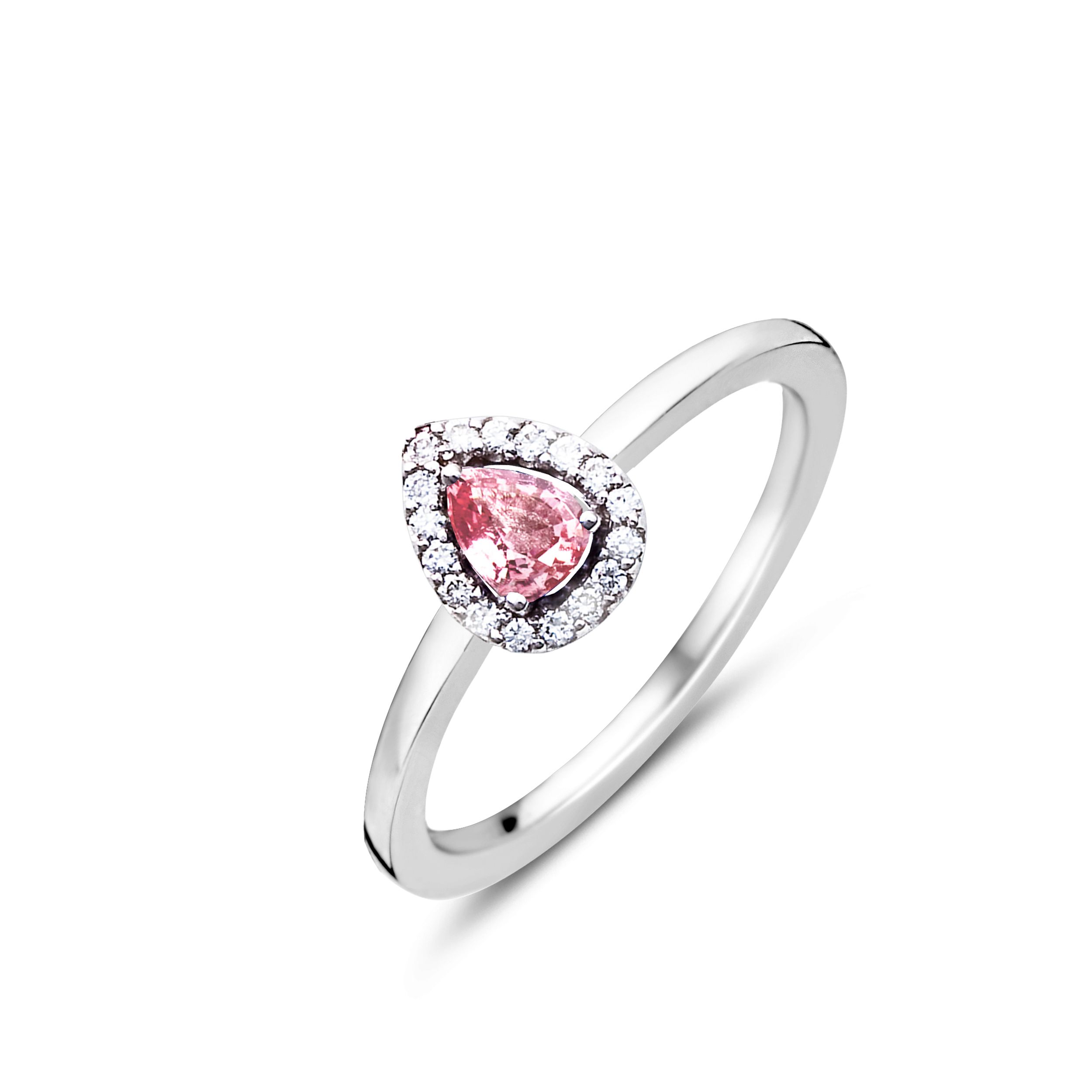 bague salina saphir rose, diamants, or blanc, t 53