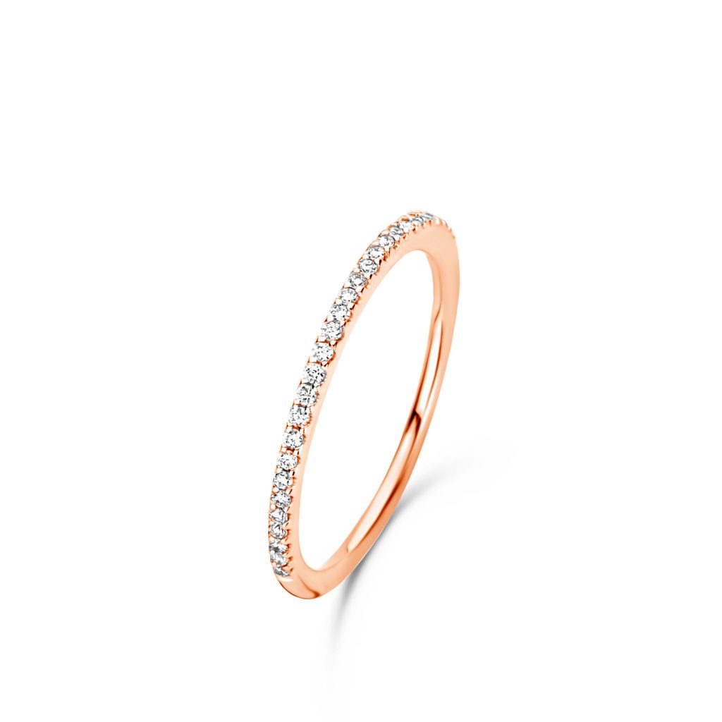 bague ischia basics, 29 diamants, or rose, t 53