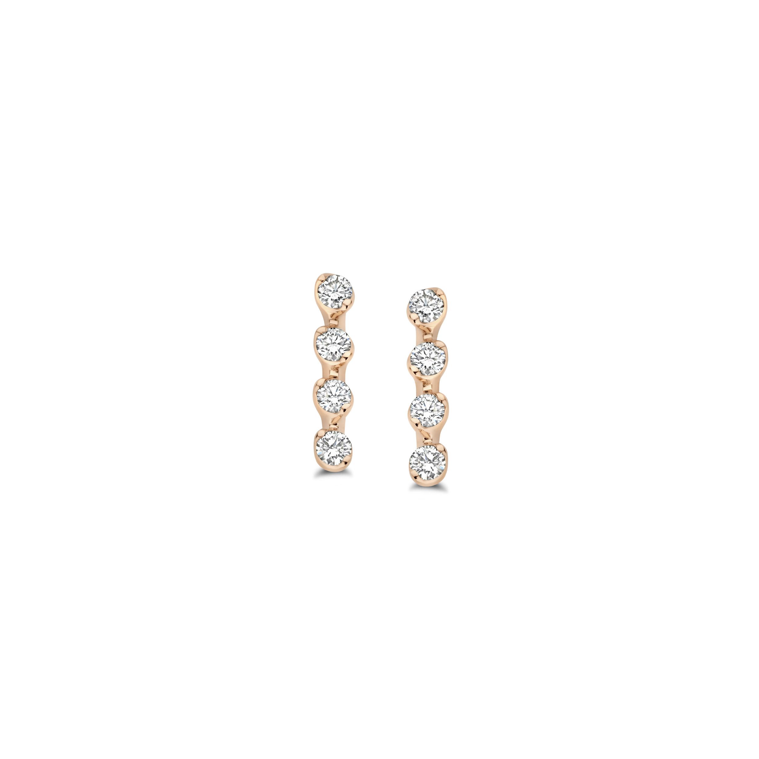 puces d'oreilles ischia basics diamants, or rose