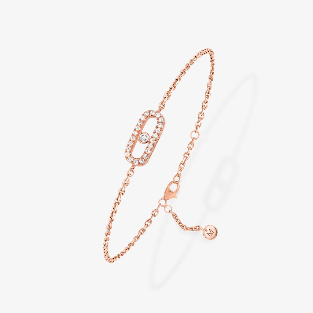 bracelet care(s) pavé, or rose