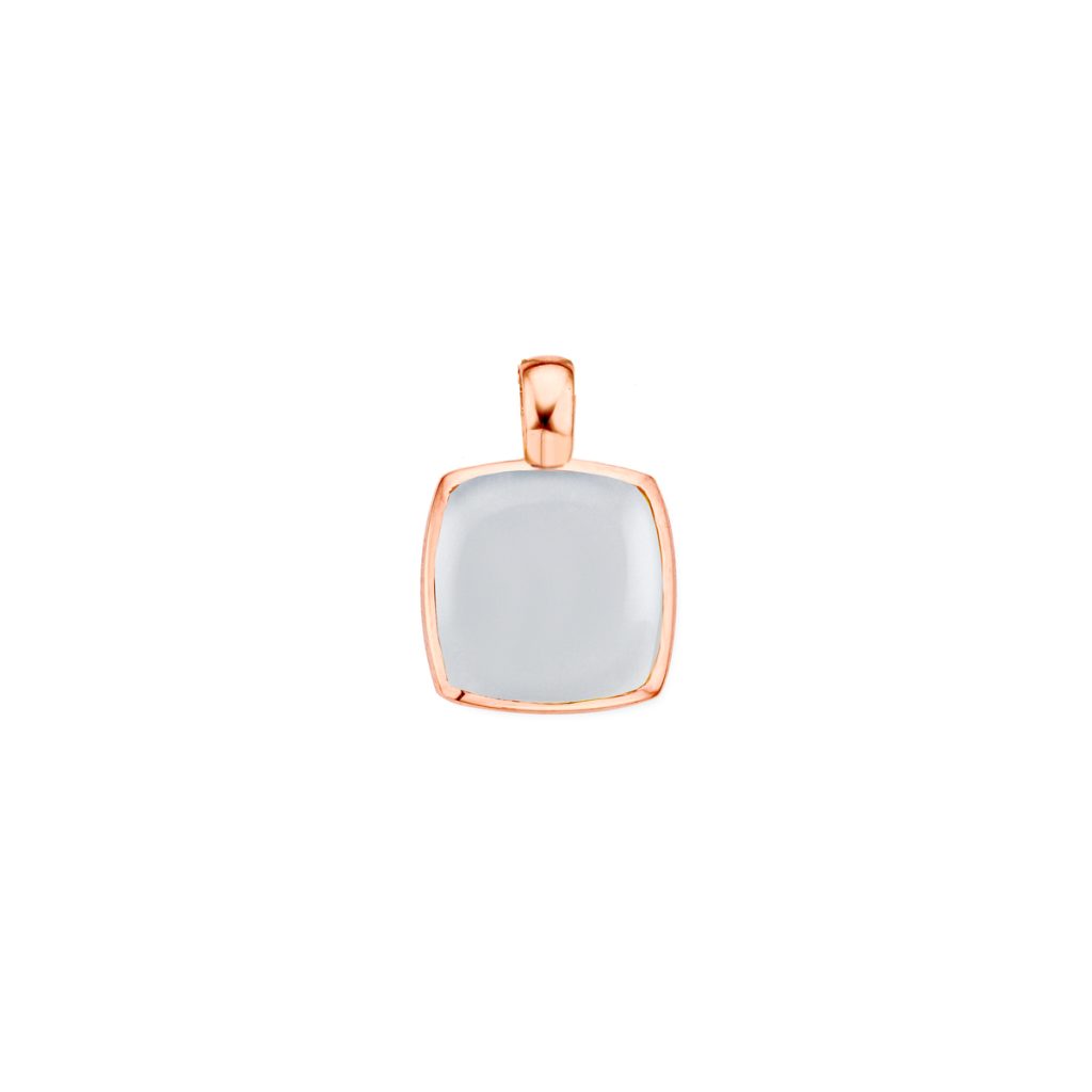 pendentif pantelleria pierre de lune blanche, or rose