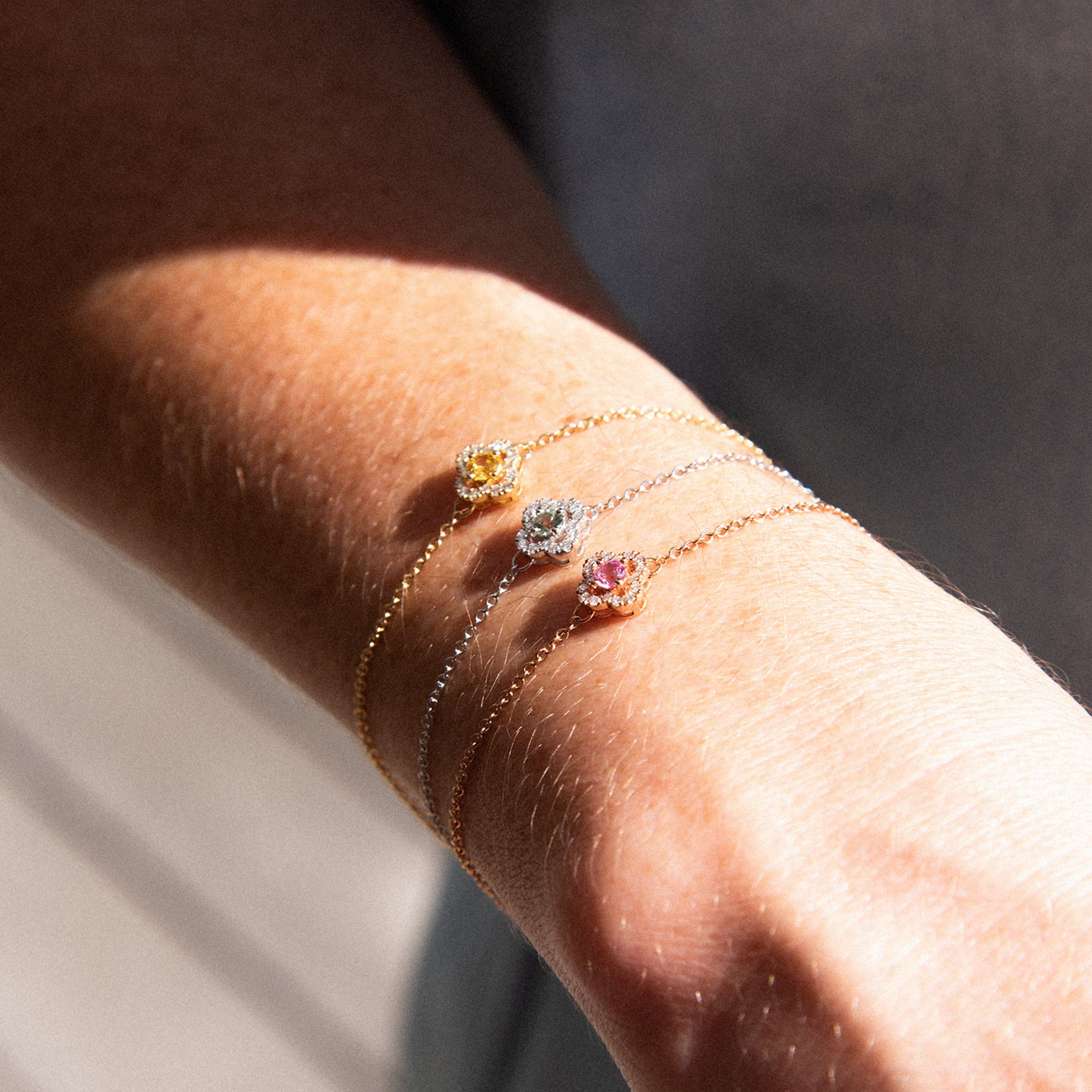 bracelet salina saphir rose et diamants, or rose 062389xa