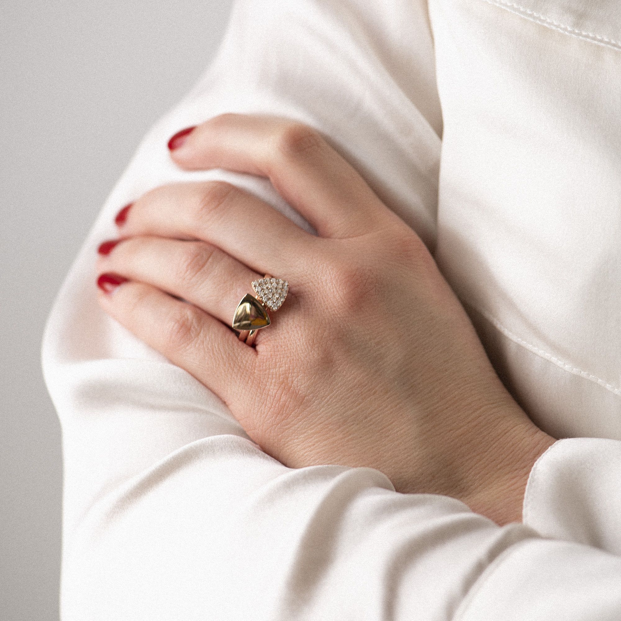 bague eolo, tête troïdia mm, or rose, t 54